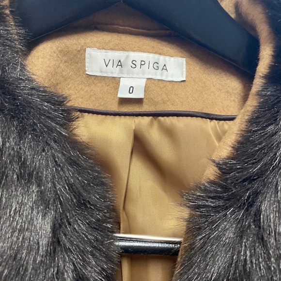 Faux fur coat size 0 beige - Picture 4 of 10